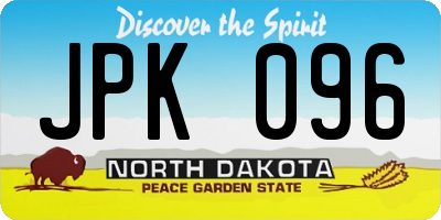 ND license plate JPK096