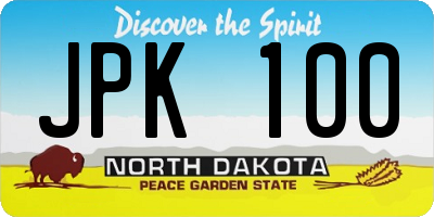 ND license plate JPK100