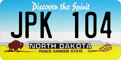 ND license plate JPK104