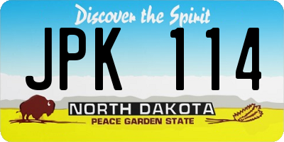 ND license plate JPK114