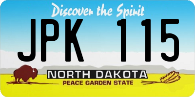 ND license plate JPK115