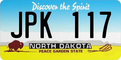 ND license plate JPK117