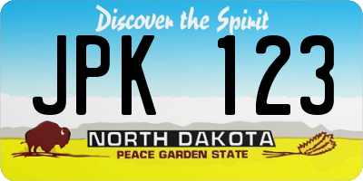 ND license plate JPK123