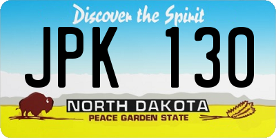 ND license plate JPK130
