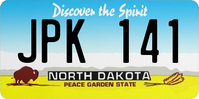 ND license plate JPK141
