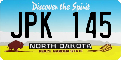 ND license plate JPK145