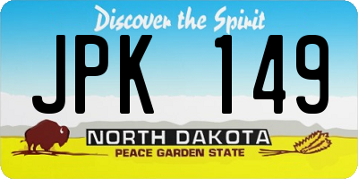 ND license plate JPK149