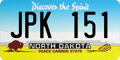 ND license plate JPK151