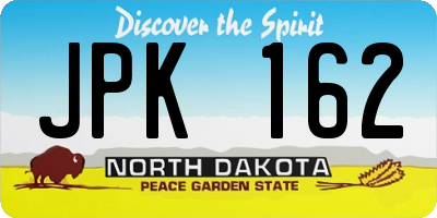 ND license plate JPK162