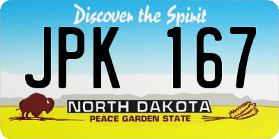 ND license plate JPK167
