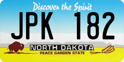 ND license plate JPK182