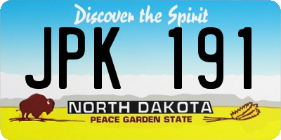 ND license plate JPK191