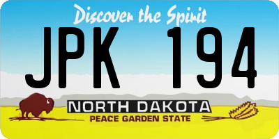 ND license plate JPK194