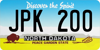 ND license plate JPK200
