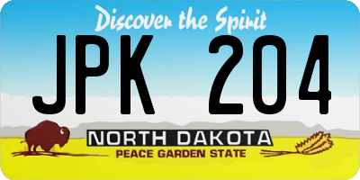 ND license plate JPK204