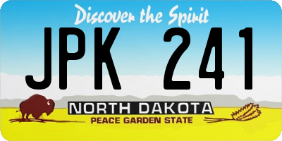 ND license plate JPK241