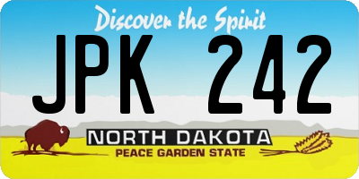 ND license plate JPK242