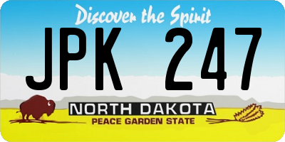 ND license plate JPK247
