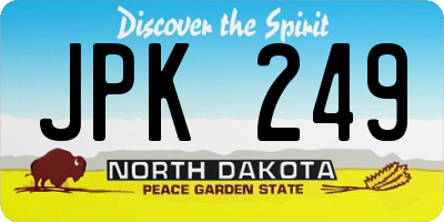 ND license plate JPK249