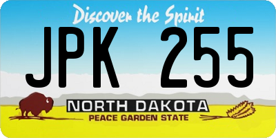 ND license plate JPK255
