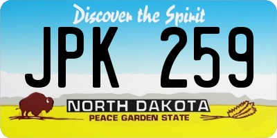 ND license plate JPK259