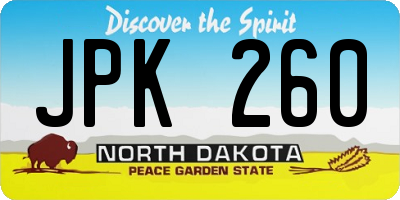 ND license plate JPK260