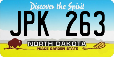 ND license plate JPK263