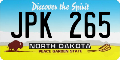 ND license plate JPK265