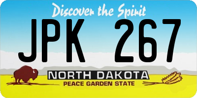 ND license plate JPK267