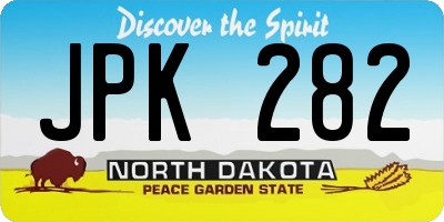 ND license plate JPK282