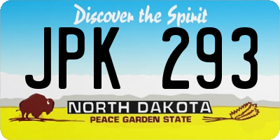 ND license plate JPK293