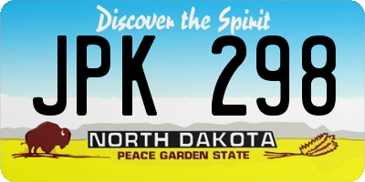 ND license plate JPK298
