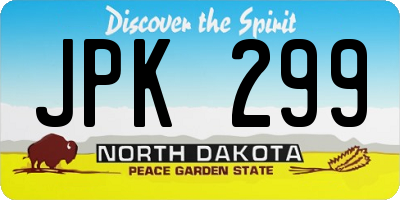 ND license plate JPK299