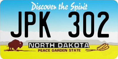 ND license plate JPK302
