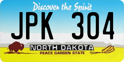 ND license plate JPK304