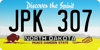 ND license plate JPK307