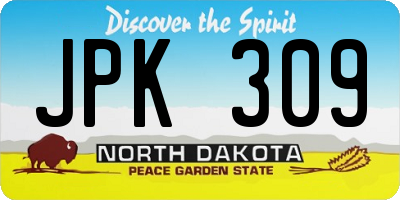 ND license plate JPK309