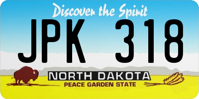 ND license plate JPK318