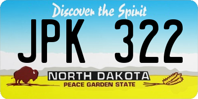 ND license plate JPK322