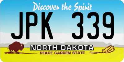 ND license plate JPK339