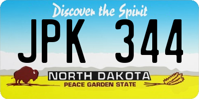 ND license plate JPK344