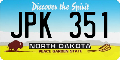 ND license plate JPK351