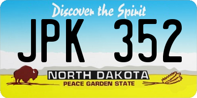 ND license plate JPK352
