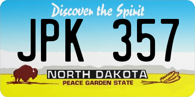 ND license plate JPK357