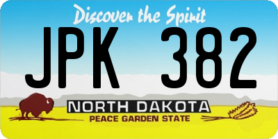 ND license plate JPK382