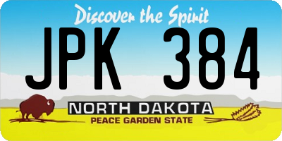 ND license plate JPK384