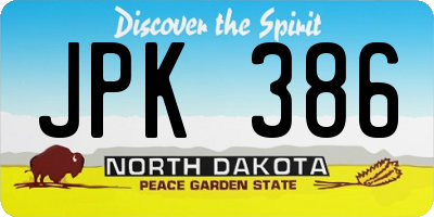 ND license plate JPK386