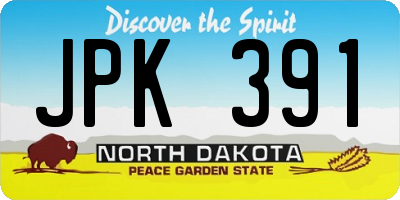 ND license plate JPK391