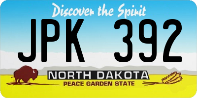 ND license plate JPK392