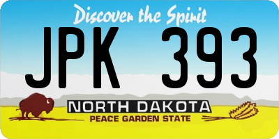 ND license plate JPK393